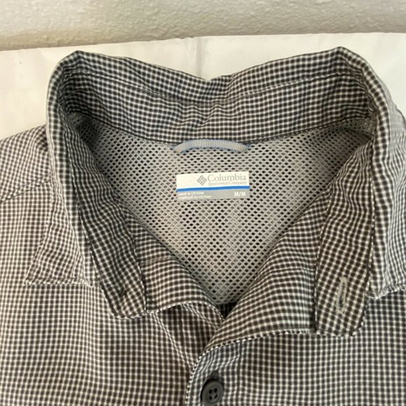 Columbia Declination Trail II Medium Short Sleeve Shirt Omni-Shade Gray Plaid - Picture 5 of 12